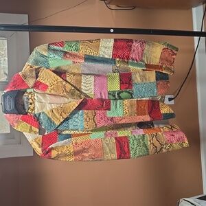 Roberto Cavalli multicolored snakeskin blazer
